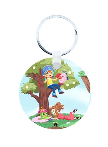 Digimon Anime Printed Wooden Keychain