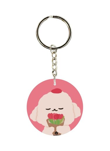 Cartoon Printed Double Sided Keychain