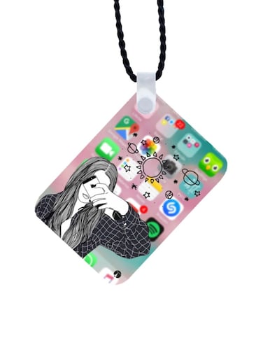 Girl Printed Car Mirror Pendant