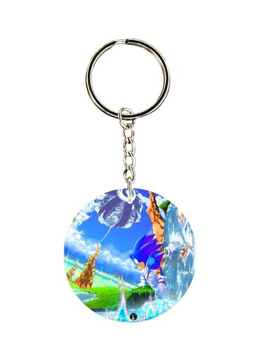 Sonic Printed Plastic Keychain