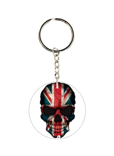 Skull Printed Double Sided Keychain
