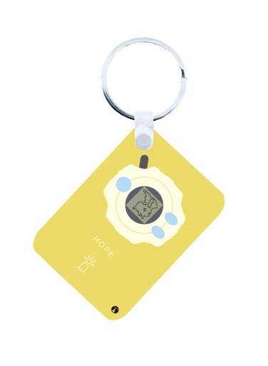 Anime Digimon Printed Keychain Yellow/Beige