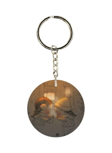 Cartoon Themed Single Sided Keychain