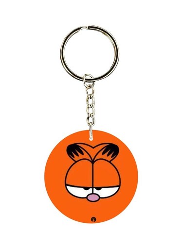 Cartoon Cat Printed Double Sided Keychain