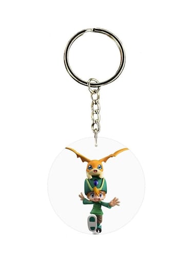 Anime Digimon Double Side Printed Keychain