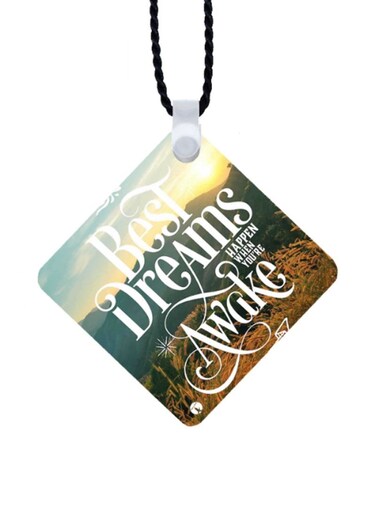 English Phrases Printed Car Mirror Pendant