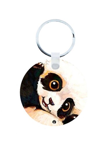 The Panda Wooden Keychain