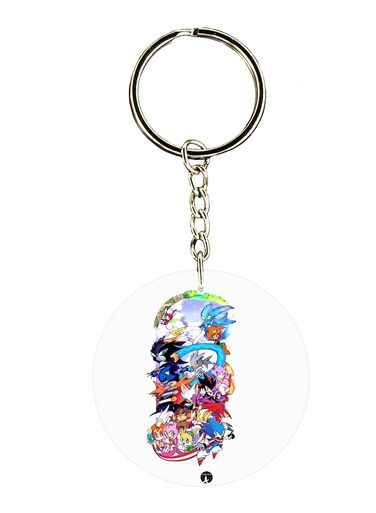 Keychain Of The Video Game Sonic ( 2 Sides)
