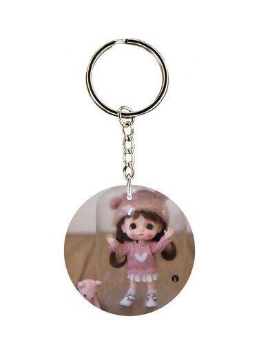 Doll Printed Double Sided Keychain