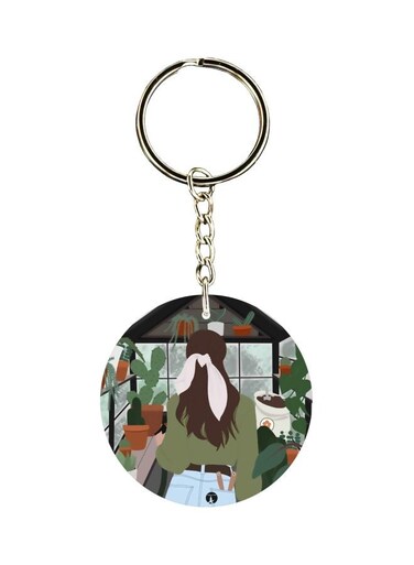 Cartoon Printed Double-Sided Keychain
