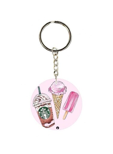 Double Sided Ice Cream Printed Keychain