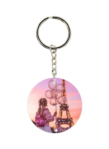 The Girl Printed Double Sided Keychain