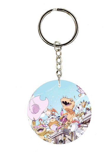 Double Side Anime Digimon Printed Keychain