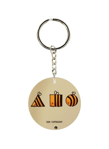 Bee Printed Dual Sided Keychain