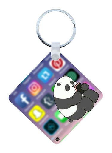 We Bare Bear Wooden Keychain