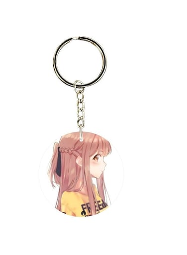 Double Sided Girl Printed Keychain