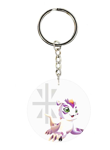 Double Side Anime Digimon Printed Keychain