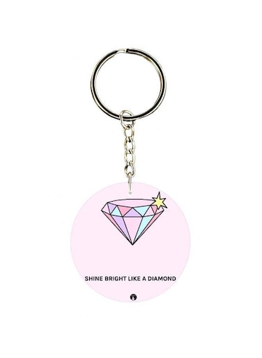 Double Sided Diamond Printed Keychain