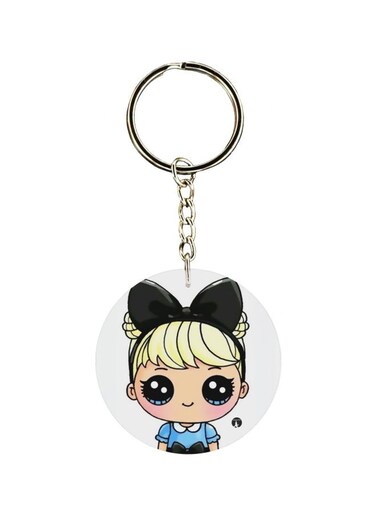 Double Sided Girl Printed Keychain