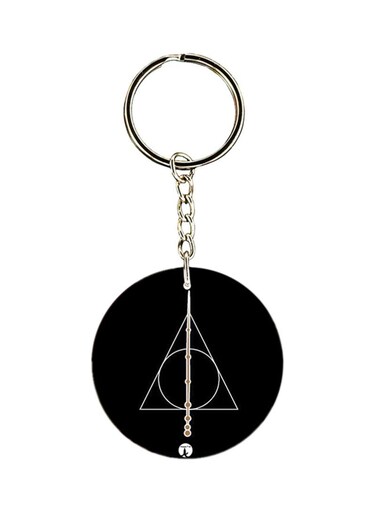 Plastic Harry Potter Printed Keychain Black/White