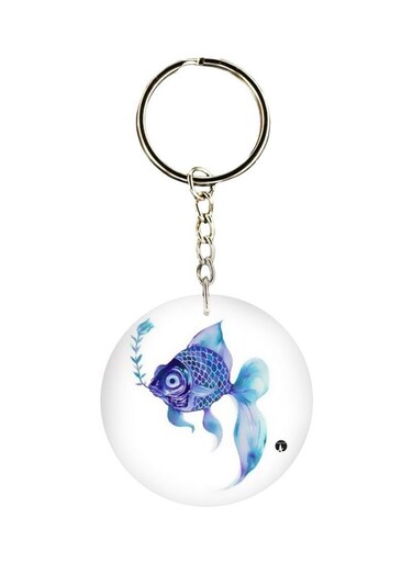 Fish Printed Single Sided Keychain