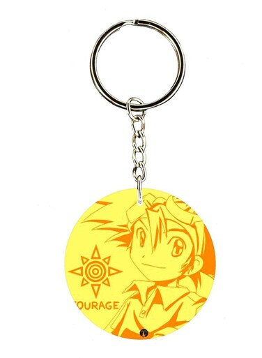 Double Side Anime Digimon Printed Keychain