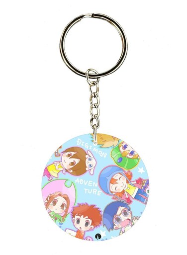 Anime Digimon Double Side Printed Keychain