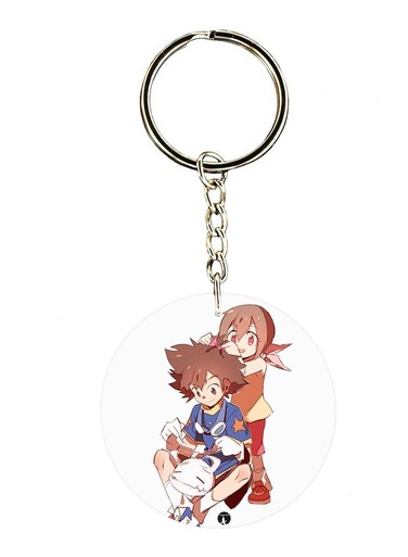 Anime Digimon Double Side Printed Keychain