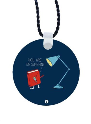 Lamp And A Book Printed Car Mirror Pendant