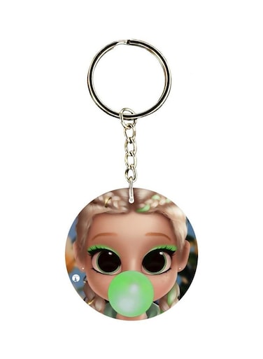 Cartoon Printed Double Sided Keychain