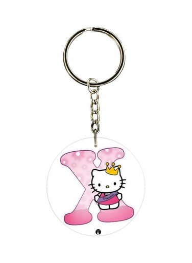 Initial X Designed Dual Sided Keychain