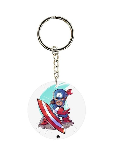 Captain America Printed Keychain