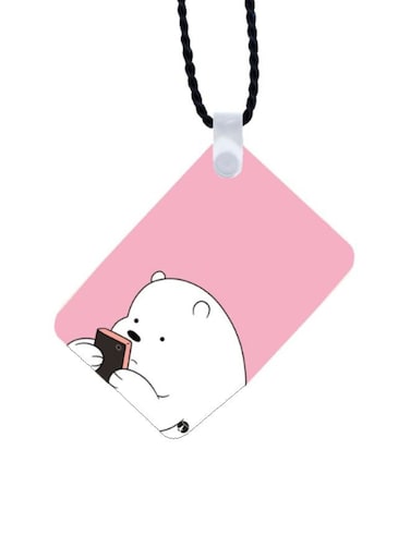 We Bare Bear Printed Wooden Car Mirror Pendant