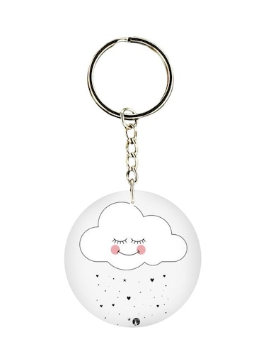 Cloud Printed Keychain