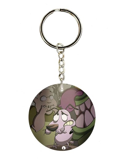 Double Side The Cowardly Dog Printed Keychain
