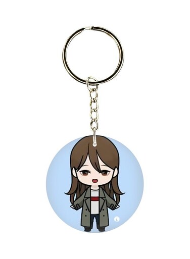 Cartoon Girl Printed Keychain
