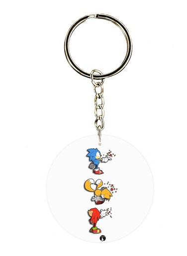 Keychain Of The Video Game Sonic ( 2 Sides)