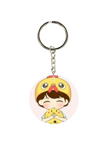 Cartoon Themed Single Sided Keychain