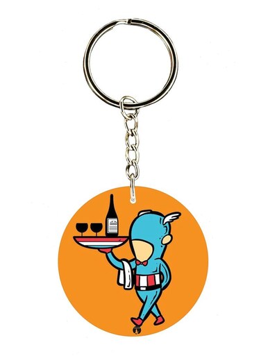 Captain America Printed Keychain