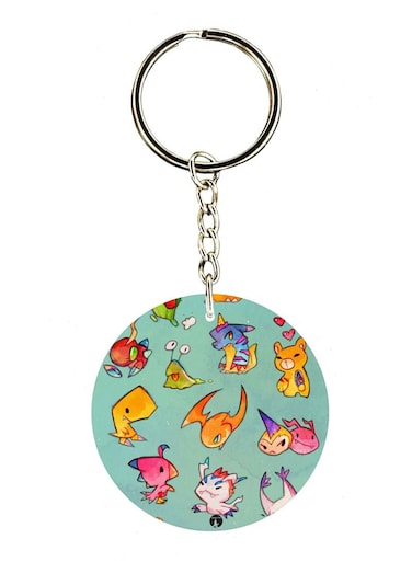 Double Sided Anime Digimon Printed Keychain