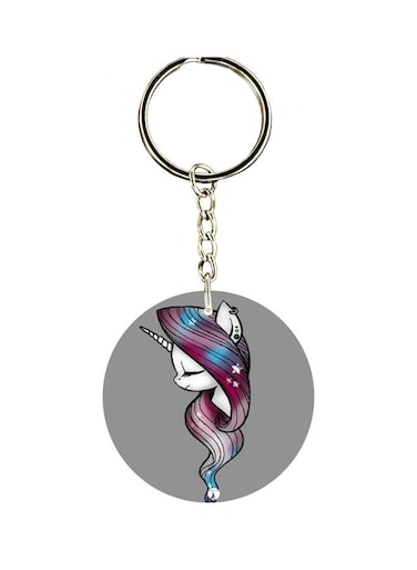 Unicorn Printed Single Sided Keychain