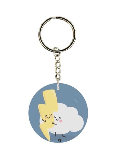 Cloud And Thunder Printed Keychain