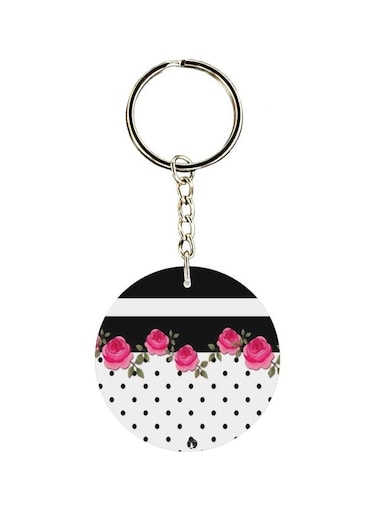 Floral Printed Single Sided Keychain