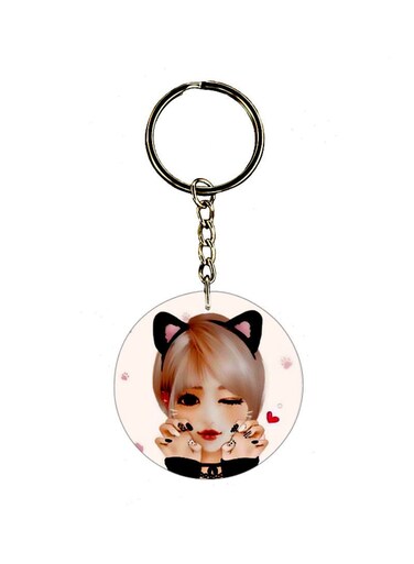 Single Sided Animie Girl Printed Keychain