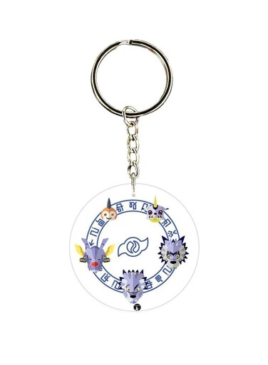 Anime Digimon Double Side Printed Keychain