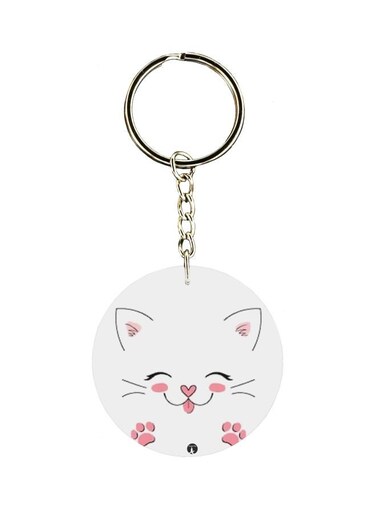 Cat Printed Single Sided Keychain