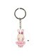 Cartoon Rabbit Printed Dual Sided Keychain