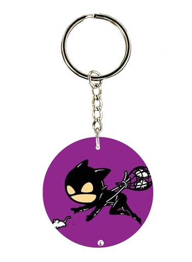 Cat Woman Printed Keychain
