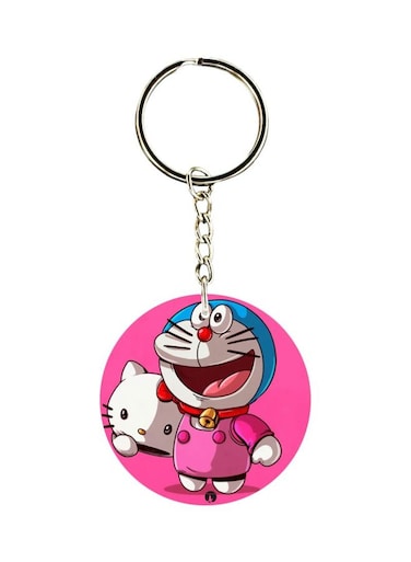 Doraemon In A Hello Kitty Costume Printed Double Sided Keychain