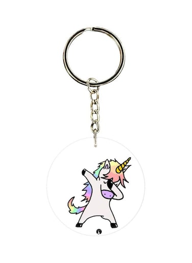 Cartoon Unicorn Printed Keychain